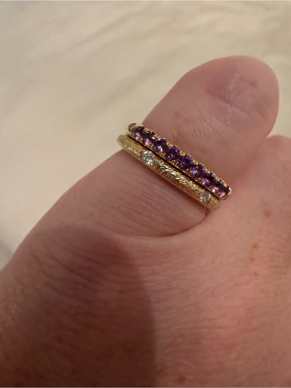 Imperfect Grace Maude Ring - 14k Gold and Diamond Band - size 6 - Picture 8 of 10